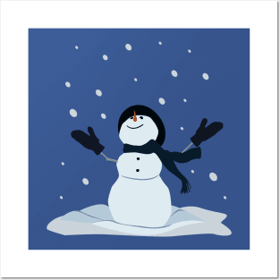 Snowman Statue Sticker T-shirt Niche Pin Pillow Posters and Art